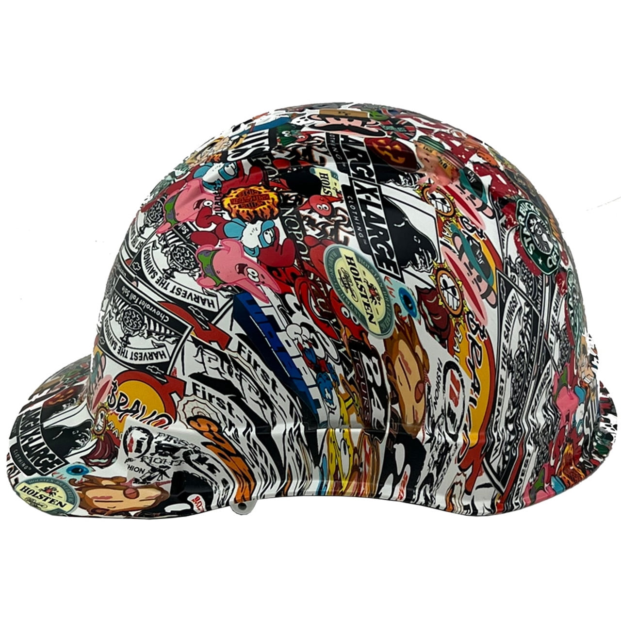 Sticker Bomb 4 Design Hydro Dipped Hard Hats Cap Style Design with 4 Pt Suspension