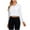 White, variant on XFLWAM Cotton Long Sleeve Shirts for Women Workout Crop Tops Loose Cropped T-Shirts Athletic Gym Shirts Black L