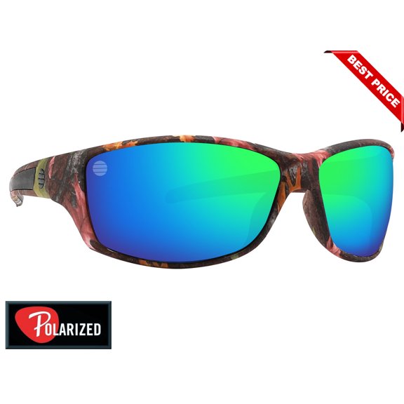 Men Polarized Camouflage Sunglasses for Fishing and Hunting, Camo Colored Lenses
