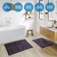 thumbnail image 2 of Nestl Bathroom Rugs, Machine Washable Bath Mats For bathroom Floor Rugs, Nonslip Backing Rubber Bath Rug, Purple, 2 of 6