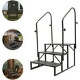 2 Step Ladder, RV Stairs Outdoor w/Two Handrails, 450lbs Steel Ladder