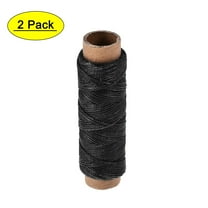 Uxcell 2pcs Leather Sewing Thread 33 Yards 150D/1mm Waxed Flat Thread Black
