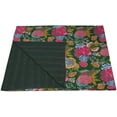 thumbnail image 3 of Vinsan International Handmade Kantha Quilts Cottage Throw Blanket Bohemian Bed Cover, Green,Baby size 50"x 70", 3 of 4