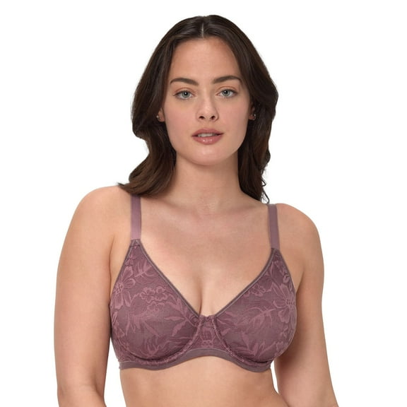 Bali Breathe Lace Convertible Strap Underwire Bra DF7590 Color: Currant Purple Size: 38 C