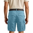 thumbnail image 5 of Domuza Cargo Shorts for Men Casual Knee Length Lightweight Shorts Stretch Outdoor Hiking Travel Work Short Pants with Pockets Sky Blue 4XL, 5 of 5