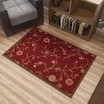 thumbnail image 7 of Ottomanson 2'7" x 5' Area Rug – Non-Slip Low Pile Stain Resistant Rug for Bedroom & Entryway, Floral Red, 7 of 7