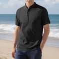 thumbnail image 2 of Men's Henley Short Sleeve Shirt Breathable Moisture Wicking Tee Cotton Soft Business Casual Summer Tops, 2 of 8