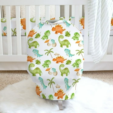 Honey Lemonade Dinosaur Infant Car Seat Baby Nursing Cover | Infant Car Seat Baby Cover - Dinosaur Car Seat Nursing Cover - Multicolor Car Seat Cover for Boys and Girls
