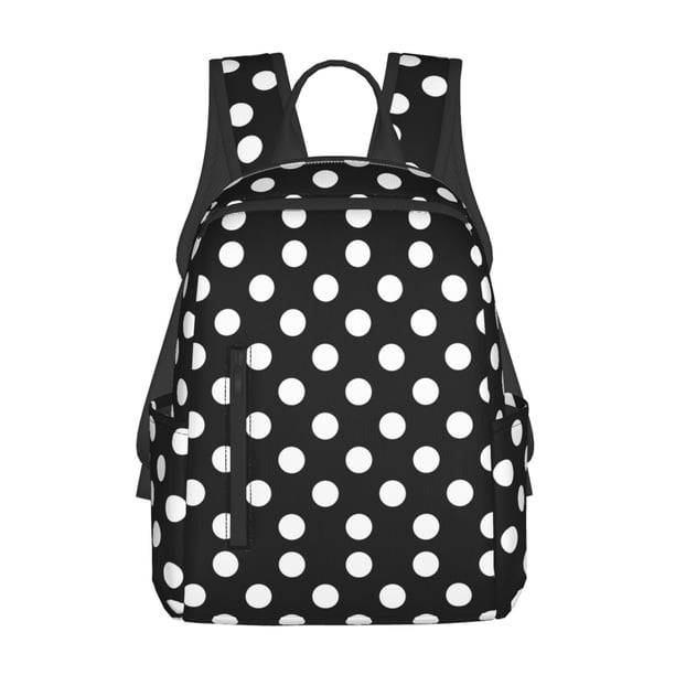 Disketp Black and White Polka Dot Mochila Ligera e Impermeable, Mochila de Día Resistente para Viajes, Senderismo y Uso Diario para Hombre y Mujer