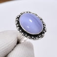 thumbnail image 2 of Blue Lace Agate - Namibia 925 Sterling Silver Ring V5834, Adjustable Ring, Blue Lace Agate Ring, Blue Ring, Gift For Her Ring, Wedding Gift, Birthday, 2 of 4