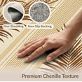 thumbnail image 6 of ODIKA Beige Striped Cream Botanical Frond Rectangular Fronds Large Stain Resistant Thin Throw for Entryway, Kitchen, Laundry Room, 6 of 7