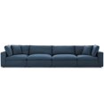 thumbnail image 2 of Modern Contemporary Urban Design Living Room Lounge Club Lobby Sectional Sofa Set, Fabric, Navy Blue, 2 of 8