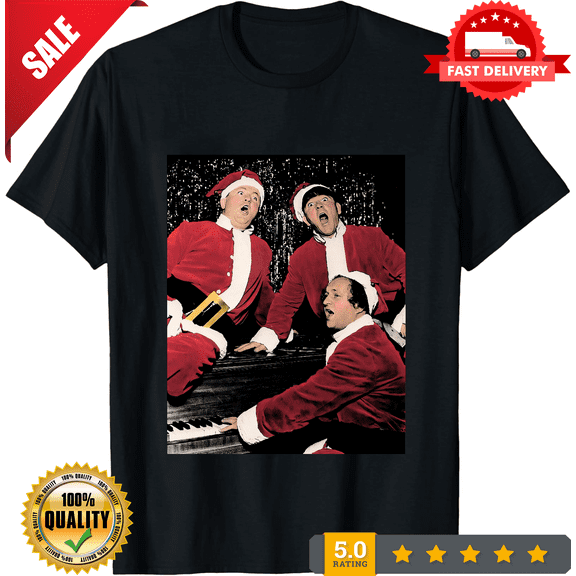 Rare! Three Stooges Christmas T-shirt Funny Men Women LI367, LIMITED EDITION-TH73884