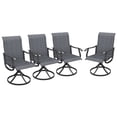 thumbnail image 2 of Vicllax Outdoor Dining Chair Patio Swivel Chairs Set of 2 Rocking Metal Textilene Fabric, Graphite, 2 of 6
