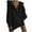Black, variant on Women's Hooded Sweatshirt Long Sleeve Hooded Pullover Top Solid Colour Shaker Jacket Fashion Casual Hooded Sweater White S