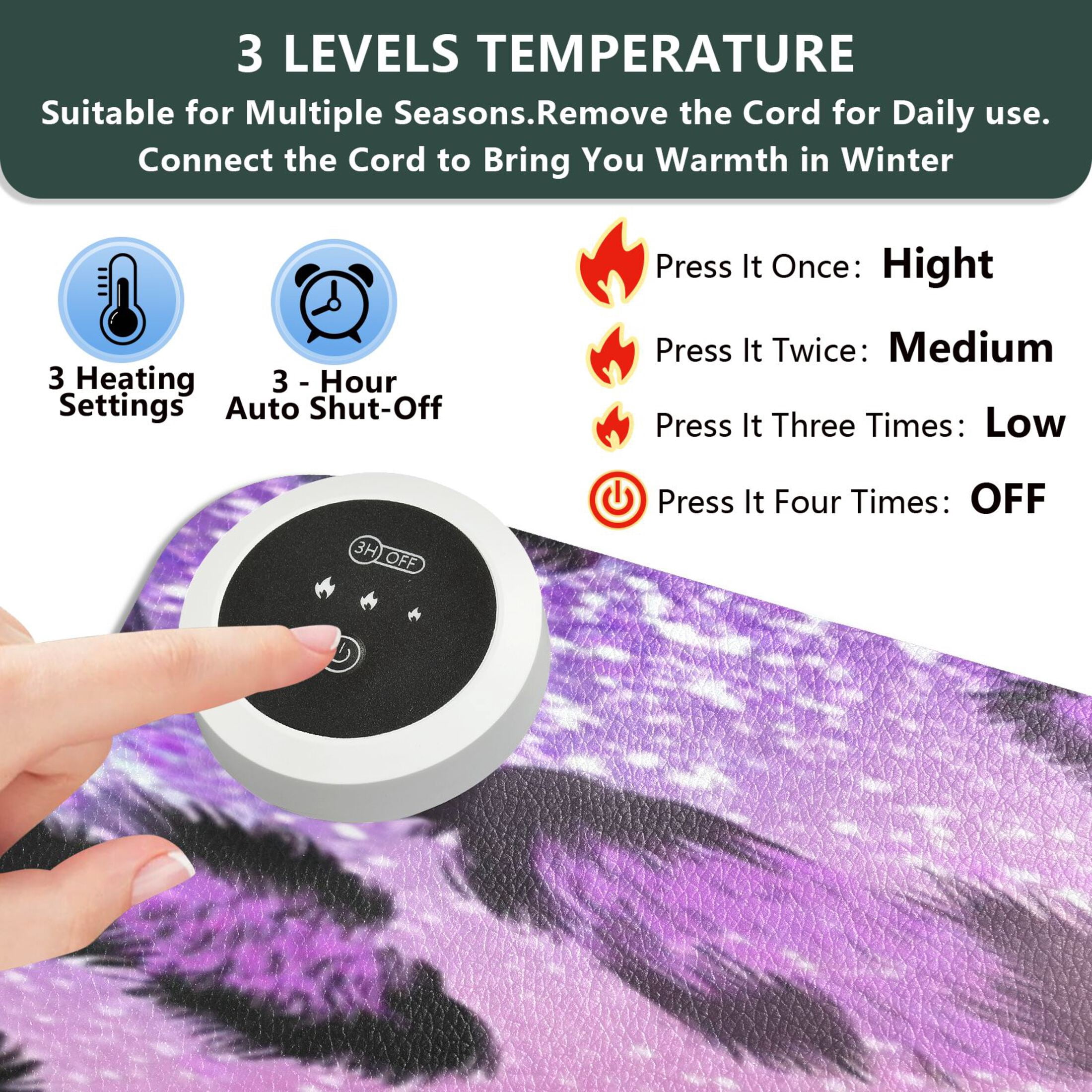 Large Heated Desk Mat Mouse Pad 31.5"x13"PU Leather Graphene Heating Desk Warmer with 3 Temperature Settings 110V US Plug Non-Slip Warm Pad for Home, Office, and Gaming Sparkle Pink Leopard Print