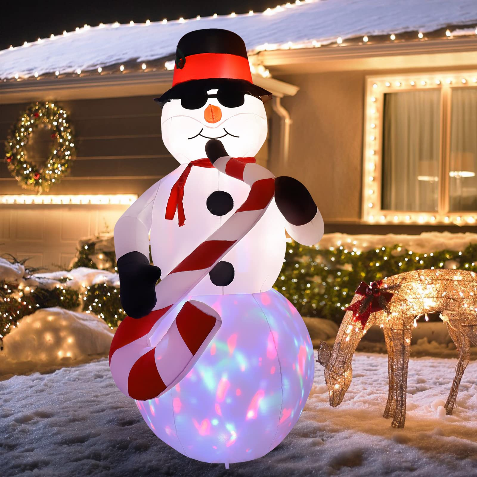 8 FT Christmas Inflatables Snowman Outdoor Christmas Decorations ...