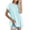 Solid_Light Blue, variant on Oversized T Shirts for Women Fashion Frayed Trim Casual Linen Shirt Tops Short Sleeve Crewneck Loose Blouses Tunics