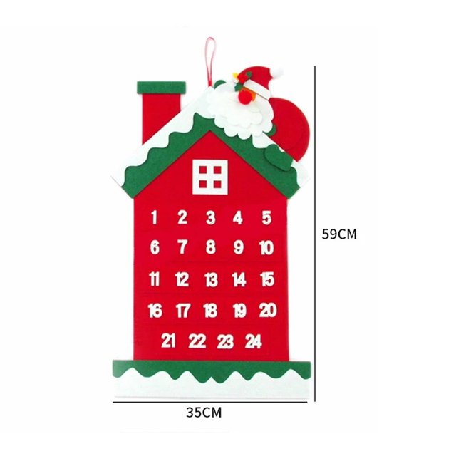 Calendario de Adviento de fieltro para decoración del hogar, colgante navideño de tela, adornos de Papá Noel, bricolaje