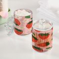 thumbnail image 5 of 2 Pack Strawberry Leaves Fower Qtip Holder Dispenser Clear Plastic Storage Apothecary Jars for Cotton Swabs Balls Pads Floss, 5 of 7