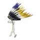 thumbnail image 2 of Sombrero para hombre y mujer, tocado de plumas para presentaciones escénicas y festivales. Rojo Amarillo Azul, 2 of 6