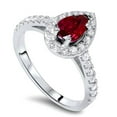 thumbnail image 4 of Pompeii 1 1/2ct Pear Shape Ruby & Diamond Halo Ring 14K White Gold (G/H,SI1-SI2), 4 of 4