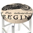 thumbnail image 3 of Balery Let The Adventure Begin Velvet Round Bar Chair Cushion Cover Adjustable, Protects From Scratches And Stains, Soft & Washable Ideal For Wooden And Metal Stools - 12 Inch, 3 of 7