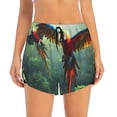 thumbnail image 2 of Daiia Flying Parrots In Jungle Pattern Women's 2 in 1 Running Shorts - Lightweight Athletic Workout Gym Yoga Shorts Liner with Phone Pockets-Small, 2 of 7