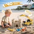 thumbnail image 2 of Gelomee 4 Pcs Alloy Construction Truck Toys Gifts For 3 to 8 Year Old Boys, 9" Construction Vehicles Toys With Light & Sound, Include Excavator, Crane, Dump and Mixer, Toys for Boys Toddler Kids, 2 of 7
