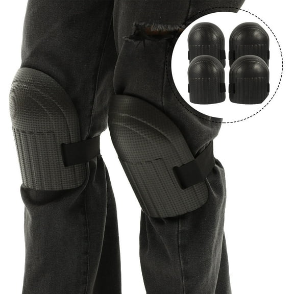 HOOWIFFY Knee Pads for Work and Factory Use, Black EVA Material, Comfortable Knee , 2 Pairs Included