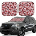 thumbnail image 6 of Kdxio Red Hawthorn Print 2-Piece Sun Shade Front Windshield - Foldable Car Front Window Sunshades for Most Sedans SUV Truck, 6 of 6