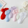 thumbnail image 4 of Baby Socks 0-6 Months Boys Toddler Baby Girls Green Lace Ruffle for Girls Big Frilly Ankle Socks Kids Cute Cotton Socks Socks for Toddler Girls 2T-3T, 4 of 4