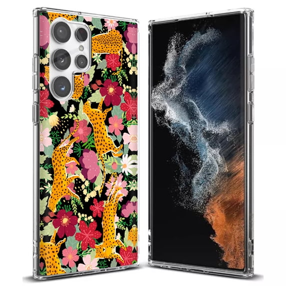TalkingCase Slim Phone Case Compatible for Samsung Galaxy S22 Ultra 5G, Leopard Cheetah Print, Thin Light, Flexible, Soft, USA