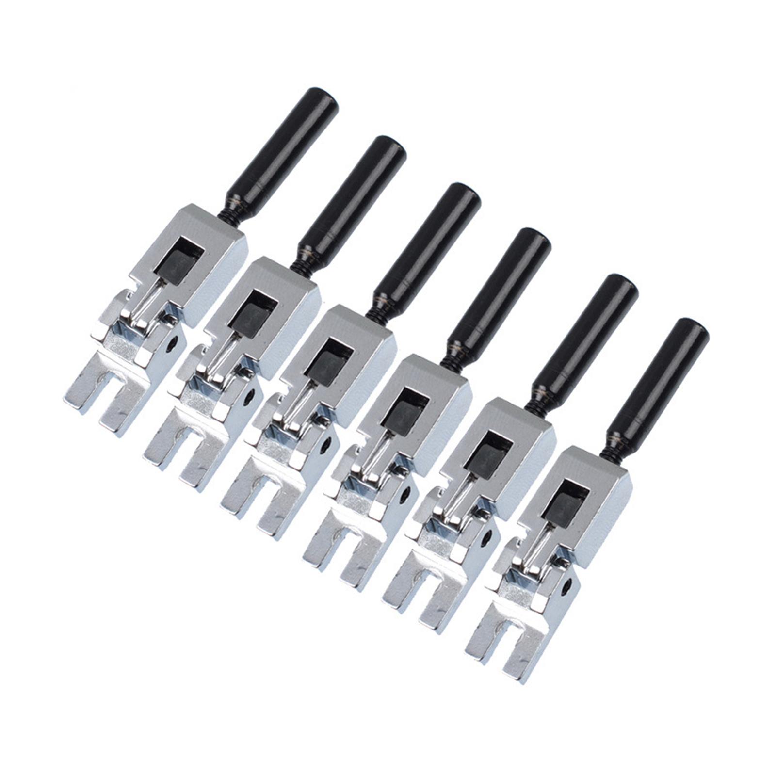 6 Pieces Guitar Bridge Saddles Electric Guitar Parts Metal Construction for DIY Projects and Repairs
