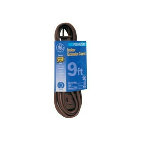GE 51942 9 Feet Indoor Extension Cord with Tamper Guard - Brown