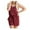 Red, variant on gakvbuo summer tops for men 2024 going out tops set Women Ladies Solid Summer Sleeveless Round-Neck Bandage Pocket Short Jumpsuit
