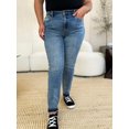 thumbnail image 3 of Judy Blue Full Size Mid Rise Rigid Magic Release Hem Jeans for Women, 3 of 11