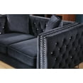 thumbnail image 4 of Paige 63" Black Tufted Velvet Loveseat With 2-Throw Pillows, 4 of 5