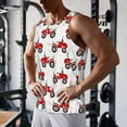 thumbnail image 5 of Gukieu Red Wheeled Tractors Print Men's Quick Dry Fitness Vest, Round Neck Sleeveless Fitness Bodybuilding Top-Large, 5 of 7