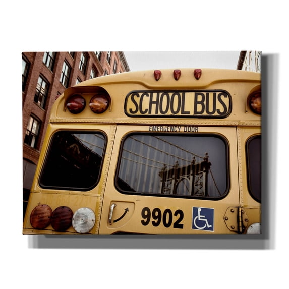 Epic Graffiti 'NYC School Bus' by Nina Papiorek, Canvas Wall Art, 34"x26"