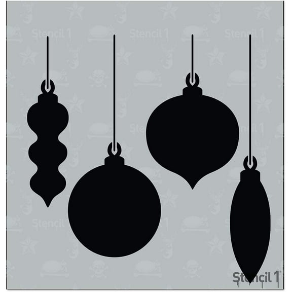 Stencil1 Holiday Ornaments Winter Christmas Stencils 5.75" x 6"