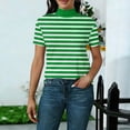 thumbnail image 5 of Edvintorg Womens Tops Striped Printed Short Sleeve Crew Neck Loose Fit Casual Tunic Shirts Fashion Clothing Women, 5 of 6