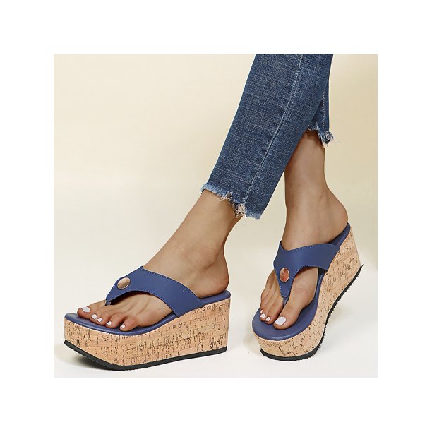 Audeban Woman's Platform Flip Flop Wedge Sandals High Heel Summer Beach