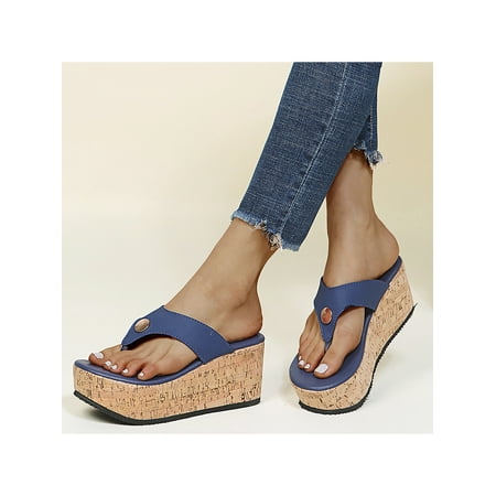 

Ymiytan Womens Flip Flops Sandals Comfort Open Toe Wedge Platform Beach Shoes Thong Sandals