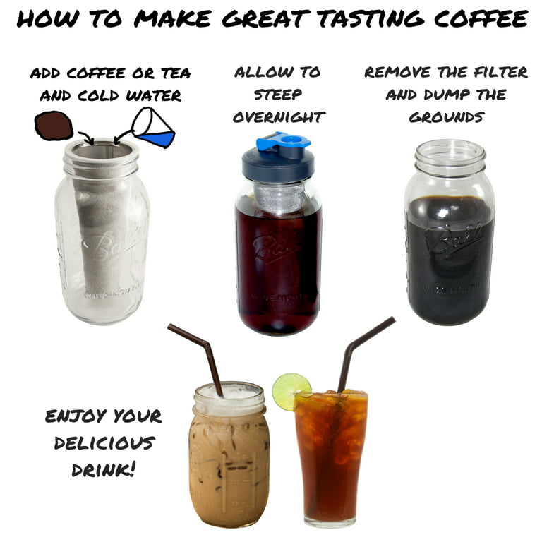 How To Make Great Tasting Cold Brew / Iced Coffee In Mason Jar COUNTY LINE  KITCHEN COFFEE MAKER 
