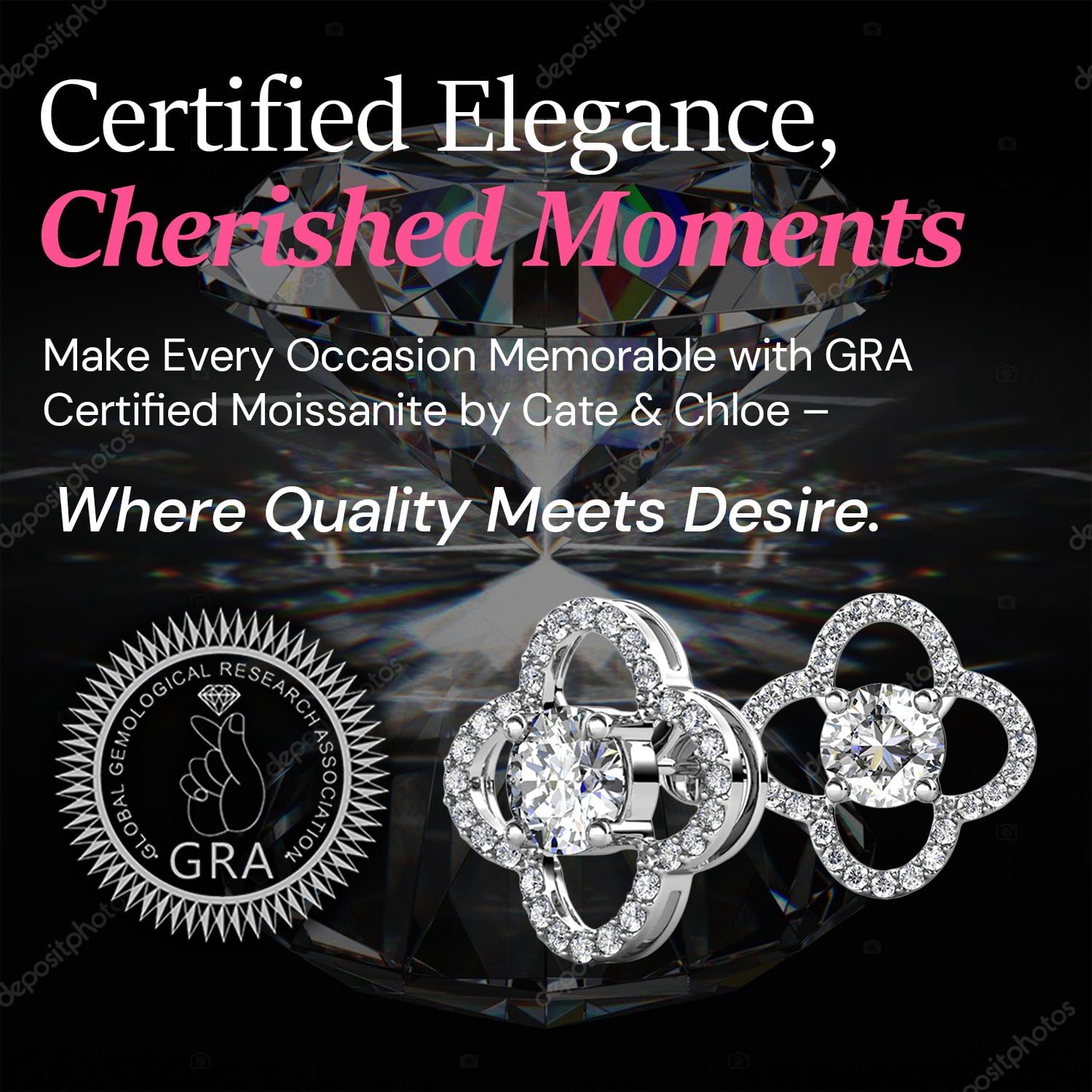 Moissanite by Cate & Chloe Charlotte 925 Sterling Silver Stud Earrings 1.0TCW for Women, Gift for Her