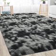 thumbnail image 1 of Alfombra Merelax, 152 x 244 cm, felpa suave teñida con corbata, negro y gris, 1 of 7
