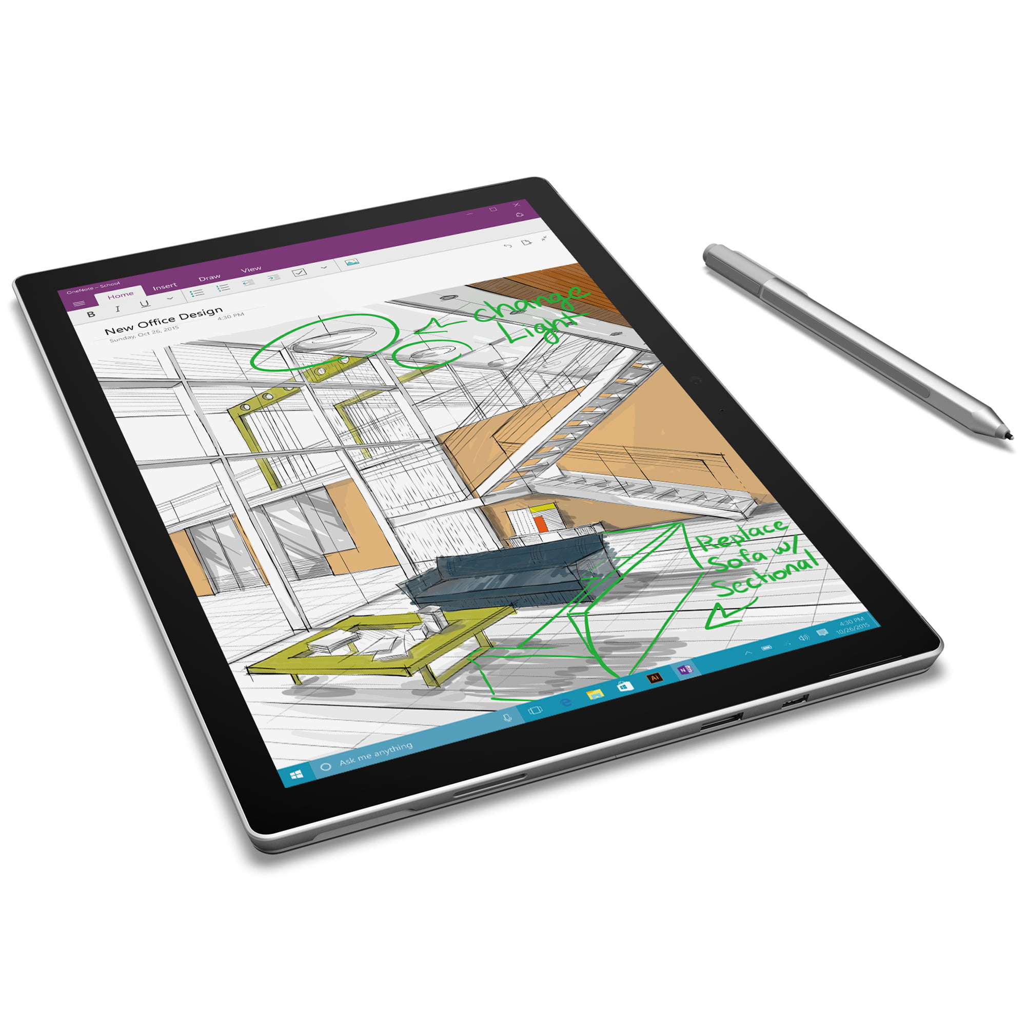 Microsoft Surface Pro 4 12.3-Inch 256 GB Multi-Touch Tablet with Wireless Media Adapter Silver 