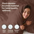 thumbnail image 4 of CGK Linens 3-Piece Premium Duvet Cover Set - Queen Size Soft Comforter Cover With Zipper & Matching Pillowcases, Brown, 4 of 7