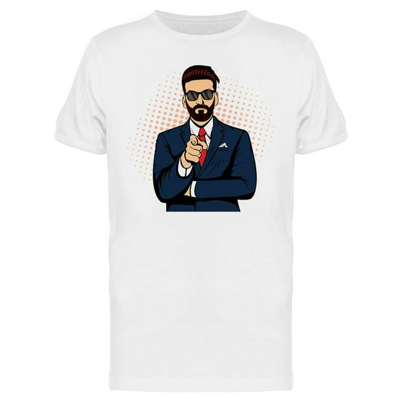 Hipster Beard Businessman T-Shirt Men -Image by Shutterstock, Male Medium